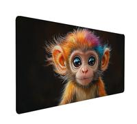 Tapis de Souris Singe Imperméable Tapis Souris XXL 160 x 80 x 0.3 cm Animal Mouse Pad Gaming Bords Surpiqués Améliorer la Précision et la Vitesse pour Maison Bureau Décoration Table Cadeau model-6200