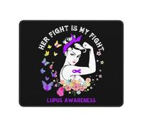 Tapis De Souris Son Combat Est Mon Combat Sensibilisation Au Lupus Soutien Guerrier(Ère) du Lupus Portable Tapis De Bureau Résistant Mousepad De Bureau pour Travail Clavier 10X12In