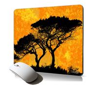 tapis de souris souple arbre peinture ombre afrique africain coloré mousepad fantaisie nature foret ecologie cadeau
