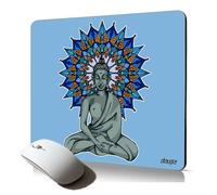 tapis de souris souple bouddha hindou image mandala tibet pochoir rosace accessoire bureau design unique pc