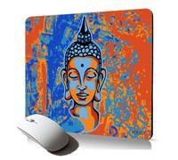 tapis de souris souple bouddha hindou pochoir motif colore yoga mousepad professionnel cadeau de noel zen tibet
