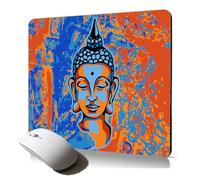 Tapis de Souris Souple Bouddha Hindou Pochoir Motif Colore Yoga Mousepad Professionnel Cadeau de Noel Zen Tibet