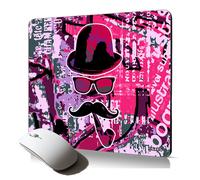 tapis de souris souple design moustache chapeau monsieur accessoire travail bureau gaming street art graf vintage