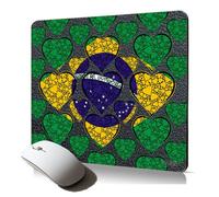 tapis de souris souple drapeau bresil bresilien pc fixe mousepad Copa america foot I love coeur made in France