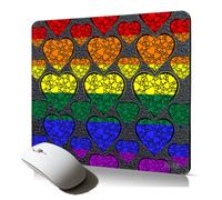 tapis de souris souple drapeau gay pride parade LGBT I love pour bureau pc fixe caoutchouc gaming arc en ciel made in France