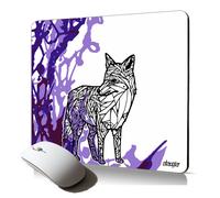 tapis de souris souple et durable renard art cadeau de noel dessin animal arbre pour ordinateur portable peinture azteque goupil tribal