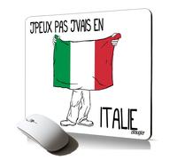 Tapis de souris souple j¿peux pas j¿vais en italie drapeau italien mousepad antiderapant cadeau d'anniversaire