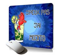 tapis de souris souple je peux pas j'ai mojito humour cocktail drole humoristique comique dessin accessoire informatique ideal cadeau