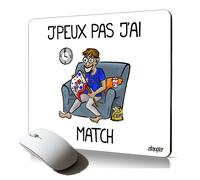 tapis de souris souple j'peux pas j'ai match coupe du monde rugby foot football personnalisé humoristique drole