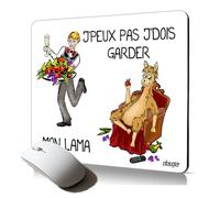 Tapis de Souris Souple j'peux Pas j'dois Garder Mon Lama Cartoon Mousepad Motif Humoristique Humour Drole Je