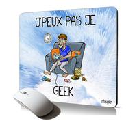 Tapis de Souris Souple j'peux Pas Je Geek Je pour Gamer Mousepad Professionnel Gaming Motif Dessin Drole Humour Console