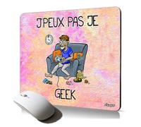 Tapis de Souris Souple j'peux Pas Je Geek Jeux Video Mousepad Original Cadeau d’Anniversaire Garcon Drole Console Gamer