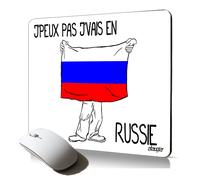 tapis de souris souple j'peux pas j'vais en Russie drapeau Russe mousepad humour drole antiderapant