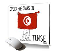 Tapis de Souris Souple j'peux Pas j'vais en Tunisie Drapeau Tunisien Mousepad Flexible Humour Durable pour Ordinateur Fixe