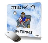 tapis de souris souple j'peux pas y'a coupe du monde dessin drole humour football handball rugby foot mousepad bureau