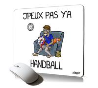 tapis de souris souple j'peux pas y'a hand accessoire ordinateur supporter jpeux texte cadeau drole humour handball
