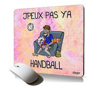 tapis de souris souple j'peux pas y'a handball hand supporter accessoire informatique sport humour PC portable
