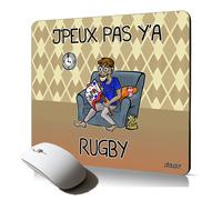 tapis de souris souple j'peux pas y'a rugby cadeau drole comique accessoire informatique texte bd XV de France