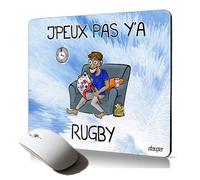 Tapis de Souris Souple j'peux Pas y'a Rugby Original Supporter Gaming XV de France Sport Cadeau Mousepad Durable