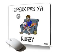 tapis de souris souple j'peux pas y'a rugby texte sport XV de France drole mousepad ordinateur pour pc fixe humour