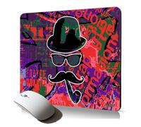 tapis de souris souple moustache homme pipe street art motif unique accessoire de qualité garcon vintage graf