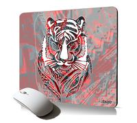 tapis de souris souple tigre motif dessin azteque felin respectueux de l'environnement rouge pour ordinateur gamer