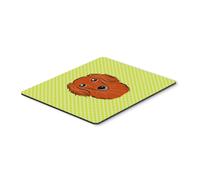 Tapis de souris/sous-plat/dessous de plat motif teckel poil long et vert citron damier de Caroline's Treasures (BB1276MP)