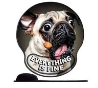 Tapis de Souris Support de Repose-Poignet Carlin Mangeant Un Biscuit drôle de Chien Animal Tapis de Repose-Poignet antidérapant pour soulagement de la Douleur Tapis de Souris Ergonomique Forme