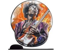 Tapis de Souris Support de Repose-Poignet Dieu de la Guitare en Flammes Tapis de Repose-Poignet antidérapant pour soulagement de la Douleur Tapis de Souris Ergonomique Forme pour Bureau