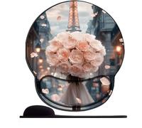 Tapis de Souris Support de Repose-Poignet Ergonomique Mouse Pad Pluie de Fleurs de Paris Mousepad Confort avec Gaming pour Ordinateur et Ordinateur Portable