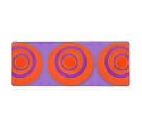Tapis de souris surdimensionné pour clavier et souris Orange Circle Center 30,5 x 80 cm, design à bord verrouillé, antidérapant et résistant à l'usure