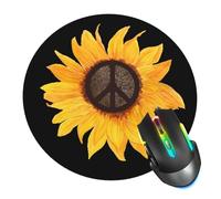 Tapis De Souris Symbole De Paix avec Une Fleur De Tournesols Mouse Pad | 20Cm Mouse Pad Bords Cousus Durable Tapis De Souris De Jeu Pour Maison Bureau Pc