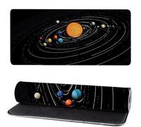 Tapis de Souris SystèMe Solaire, Tapis de Souris XXL Ciel éToilé 900x500x3mm, Large Mouse Pad Gaming, Coudre Les Bords, Antidérapant Rubber Mouse Pad, Office and Gaming, Cadeaux pour Hommes MM-673