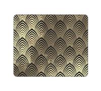 Tapis de Souris, Tapis de Souris Art déco Noir, Base en Caoutchouc antidérapant, Tapis de Souris étanche 12 × 10 Pouces pour Bureau