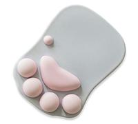 Tapis de Souris, Tapis de Souris de Poignet de Bande Dessinée de Style de Griffe Ergonomique pour Le Bureau (Blanc Rose)