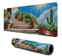 Tapis de Souris, Tapis de Souris Gamer 800x300, Haute Précision et Vitesse sous Main Bureau, Base en Caoutchouc Antidérapant, Accessoire Bureau pour Ordinateur Portable PC (Bâtiments Paysage) I-111