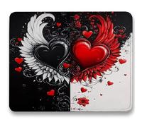 Tapis de Souris, Tapis de Souris Gaming 230 x 180mm Optimisé pour Capteur, Haute Précision et Vitesse avec Base en Caoutchouc Antidérapante pour Bureau, Études, Gaming, Noir et Blanc, Amour c0-272
