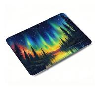 Tapis de Souris, Tapis de Souris Gaming 260 x 210mm Optimisé pour Capteur, Haute Précision et Vitesse avec Bords Cousus et Base en Caoutchouc Antidérapante pour Bureau, Gaming, Paysage, Aurora 0o-451