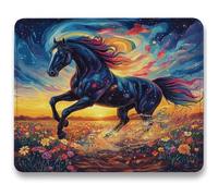 Tapis de Souris, Tapis de Souris Gaming 260 x 210mm Optimisé pour Capteur, Haute Précision et Vitesse avec Base en Caoutchouc Antidérapante pour Bureau, Études, Gaming, Ciel étoilé, Cheval c0-769