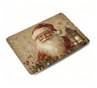 Tapis de Souris, Tapis de Souris Gaming 300 x 250mm Optimisé pour Capteur, Haute Précision et Vitesse avec Bords Cousus et Base en Caoutchouc Antidérapante pour Bureau, Gaming, Père Noël, jaune 0o-436