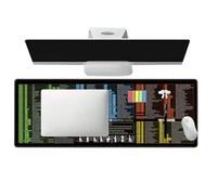 Tapis de souris, tapis de travail avec raccourcis clavier - Tapis de bureau antidérapant pour ordinateur portable, école, dortoir d'étudiant et utilisation à domicile