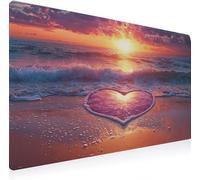 Tapis de Souris, Tapis Souris XXL 1000 x 500 mm Gamer Mousepad, Rubber Base en Imperméable, Grand, Gaming Mouse Pad Bords Cousus Imperméable Antidérapant, Domicile Amour Plage De Sable B0J-589