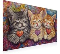 Tapis de Souris, Tapis Souris XXL 800 x 300 mm Gamer Mousepad, Rubber Base en Imperméable, Grand Bureau Gaming Mouse Pad Bords Cousus Imperméable Antidérapant pour Bureau Domicile Amour Chat B0J-517