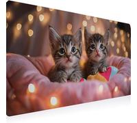 Tapis de Souris, Tapis Souris XXL 800 x 300 mm Gamer Mousepad, Rubber Base en Imperméable, Grand Bureau Gaming Mouse Pad Bords Cousus Imperméable Antidérapant pour Bureau Domicile Amour Chat B0J-585