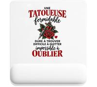 Tapis de Souris Tatoueuse | Tapis Ergonomique 22 × 18 cm Repose-Poignet Mousse | Bureau Télétravail Études | Idée Cadeau Collègue Noël