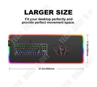 Tapis de Souris - TD® - Grande Taille RGB - Personnalisable - Anti-dérapant - 800x300mm