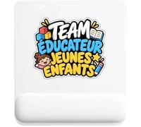 Tapis de Souris Team éducateur Jeunes Enfants | Tapis Ergonomique 22 × 18 cm Repose-Poignet Mousse | Bureau Télétravail Études | Idée Cadeau Collègue Noël