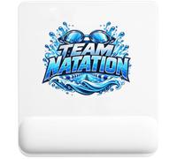 Tapis de Souris Team Natation | modèle 2 | Tapis Ergonomique 22 × 18 cm Repose-Poignet Mousse | Bureau Télétravail Études | Idée Cadeau Nageur Nageuse Collègue Noël