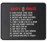 Tapis De Souris Ten Commandments God Religious Scripture Verse Christianty Mouse Pad Parfait sous-Main Anti-Dérapant Tapis De Bureau pour Claviers Voyage Travail 25X30CM