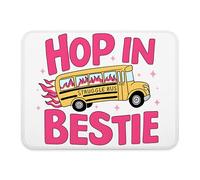 Tapis de souris tendance Preppy Hop in Bestie Struggle Bus Tapis de souris amusant pour soulager l'anxiété et la santé mentale pour le travail, souris sans fil, ordinateurs portables, accessoires de